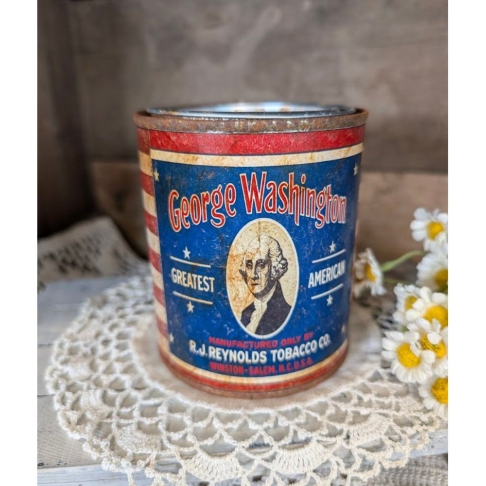 GEORGE WASHINGTON Tobacco Co. Vintage Inspired Rusted Can - Pint